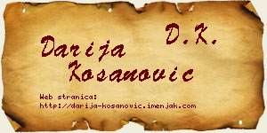 Darija Kosanović vizit kartica